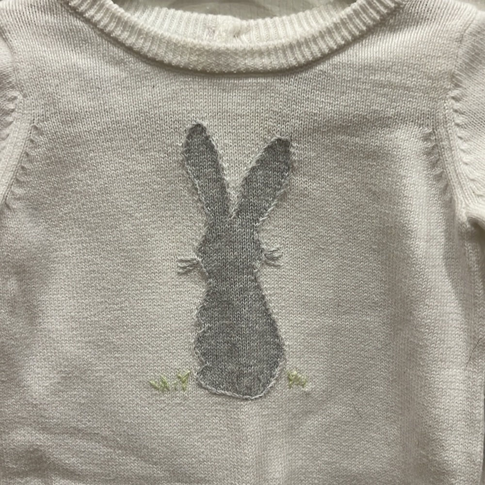 Janie and Jack Bunny Rabbit Sweater One Piece Baby Size 0-3 Months Easter Spring - Picture 3 of 10